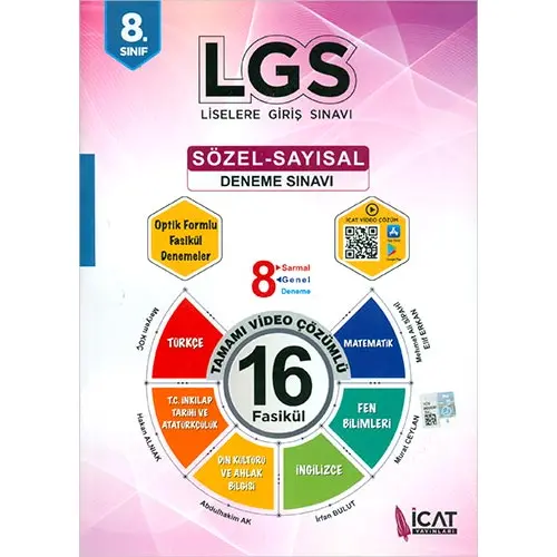 LGS Sözel Sayısal Video Çözümlü 16 Fasikül Deneme Sınavı İcat Yayınları