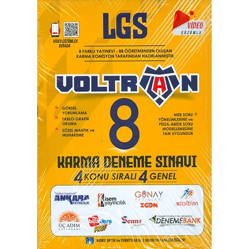 LGS Voltran 8 Karma Deneme Sınavı Üç Adım Yayınları