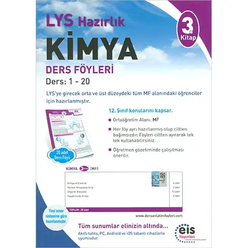 LYS Hazırlık Kimya Ders Föyleri 3.Kitap Eis Yayınları