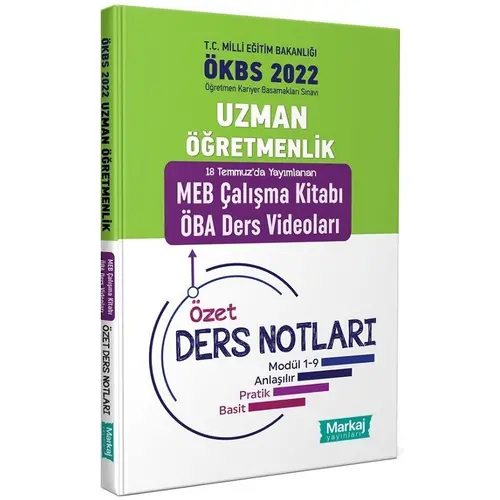 Markaj 2022 MEB ÖKBS Uzman Öğretmen Özet Ders Notları