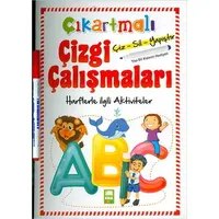 Çıkartmalı Çizgi Çalışmaları Harflerle İlgili Aktiviteler - Kolektif - Ema Çocuk