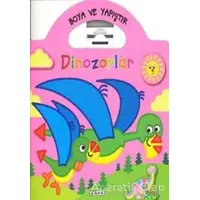 Boyama ve Yapıştır Dinozorlar (Pembe) - Çiçek Yayıncılık