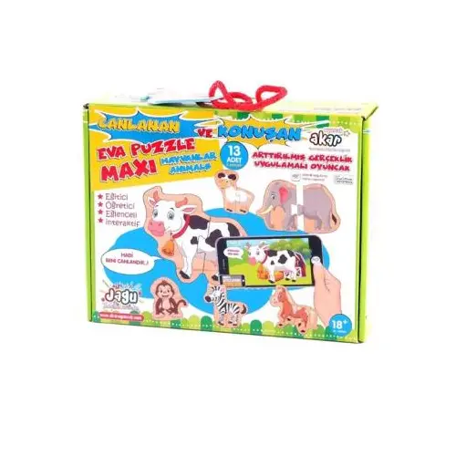 Maxi Konuşan Puzzle 2 Parçalı Hayvanlar - Akar Oyuncak