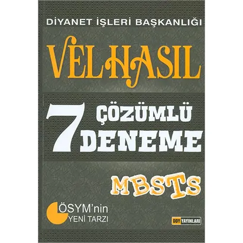 MBSTS Tamamı Çözümlü 7 Deneme Sınavı DDY Yayınları