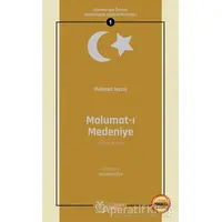Malumat-ı Medeniye (Birinci Kısım - Osmanlıca Aslıyla Birlikte) - Mehmet Hazık - DBY Yayınları