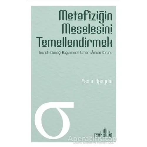 Metafiziğin Meselesini Temellendirmek - Yasin Apaydın - Endülüs Yayınları