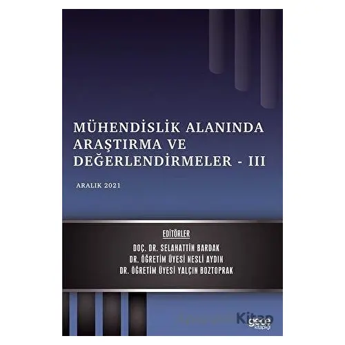 Mühendislik Alanında Araştırma ve Değerlendirmeler - 3 - Kolektif - Gece Kitaplığı