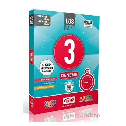 Nego 8. Sınıf LGS 3 Lü Paket Deneme Kitabı 1.Dönem