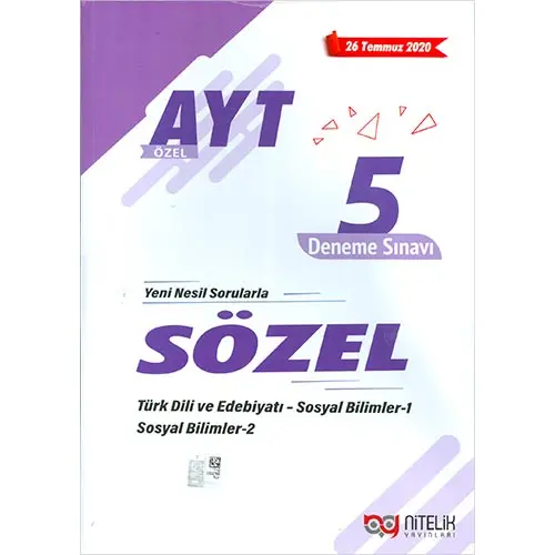 Nitelik AYT Sözel Özel 5 Deneme Sınavı