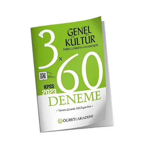 Öğreti Akademi 2023 KPSS Genel Kültür Tarih Coğrafya Vatandaşlık 3 x 60 Deneme