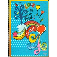 Okul Defteri A4 Boy 96 Yaprak Kareli Spiral Kapak Alfa Defter