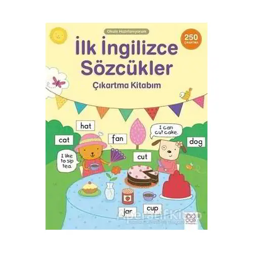 Okula Hazırlanıyorum - İlk İngilizce Sözcükler Çıkartma Kitabım - Kolektif - 1001 Çiçek Kitaplar