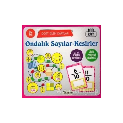 Ondalık Sayılar - Kesirler 9 Yaş Dört İşlem Kartlar - Kolektif - Teleskop Popüler Bilim