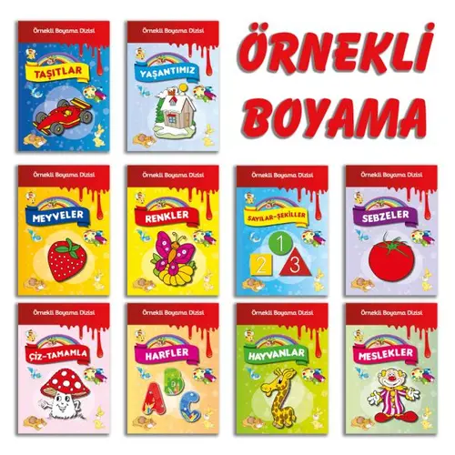 Örnekli Boyama Dizisi 10 Kitap Set - Parıltı Yayınları