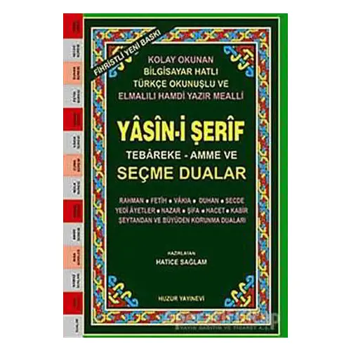 Orta Boy Fihristli Renkli Yasin-i Şerif Tebareke-Amme ve Seçme Dualar (Kod: 029)