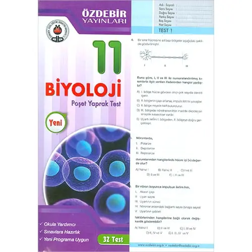 Özdebir 11.Sınıf Biyoloji Yaprak Test