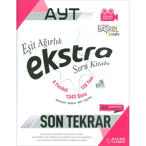 Palme AYT Eşit Ağırlık Ekstra Son Tekrar Soru Kitabı