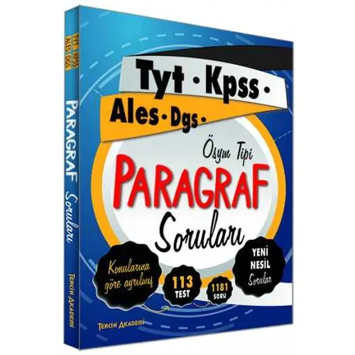 Tercih Akademi 2021 Tyt - Kpss - Ales - Dgs Paragraf Soruları