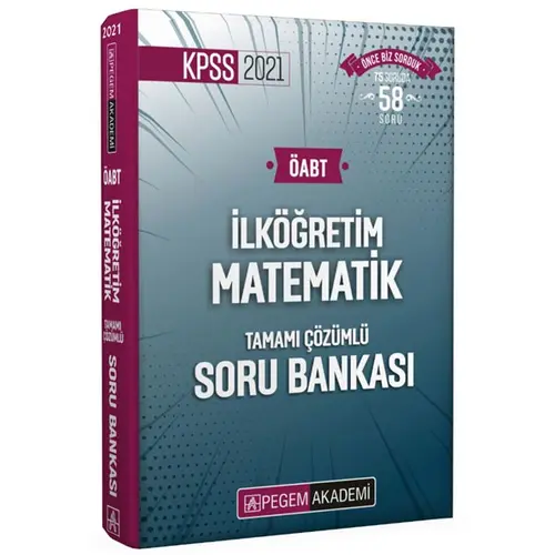 Pegem 2021 KPSS ÖABT İlköğretim Matematik Çözümlü Soru Bankası