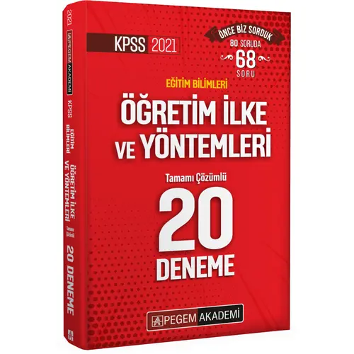 Pegem 2021 KPSS Öğretim İlke ve Yöntemleri Çözümlü 20 Deneme