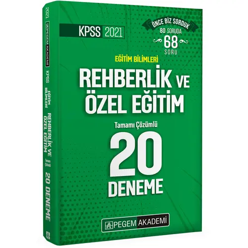 Pegem 2021 KPSS Rehberlik ve Özel Eğitim Tamamı Çözümlü 20 Deneme