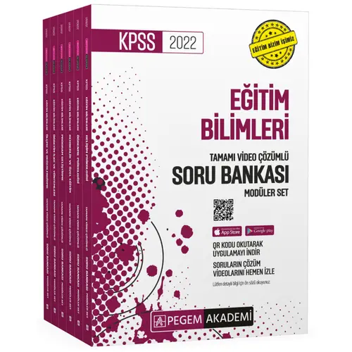 Pegem Akademi 2022 KPSS Eğitim Bilimleri Tamamı Video Çözümlü Soru Bankası Modüler Seti 6 Kitap