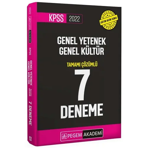 Pegem Akademi 2022 KPSS Genel Yetenek Genel Kültür 7 Deneme Çözümlü