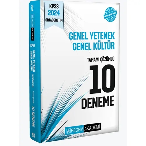 Pegem 2024 KPSS Ortaöğretim Tamamı Çözümlü 10 Deneme