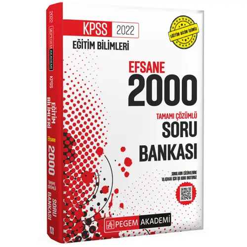 Pegem Akademi 2022 KPSS Eğitim Bilimleri Çözümlü Efsane 2000 Soru Bankası