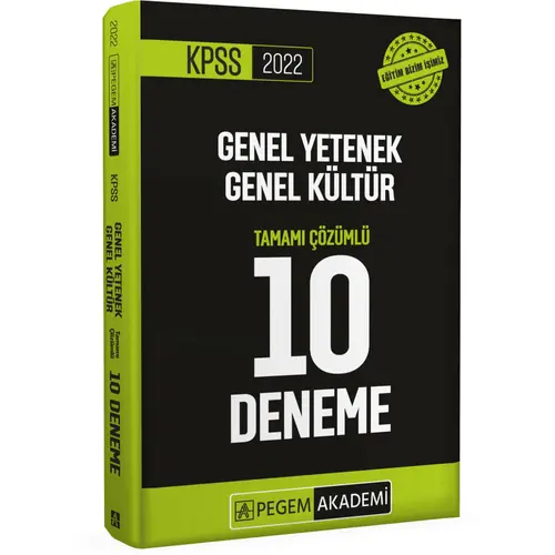 Pegem Akademi 2022 KPSS Genel Yetenek Genel Kültür Tamamı Çözümlü 10 Deneme