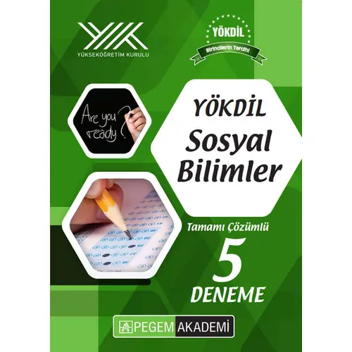 YÖKDİL Sosyal Bilimler Tamamı Çözümlü 5 Deneme - Komisyon - Pegem Akademi Yayıncılık