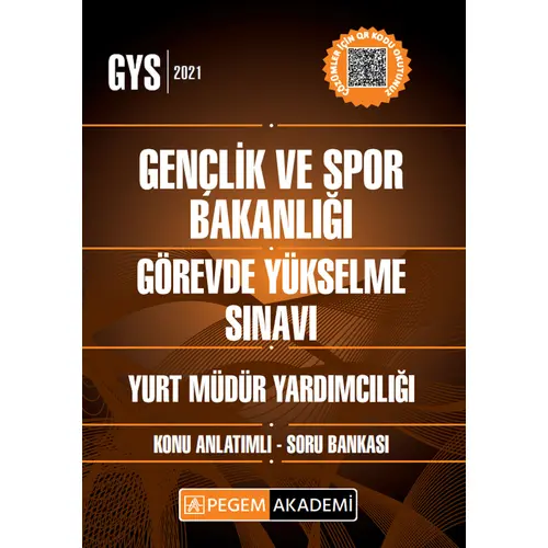 Pegem GYS Gençlik ve Spor Bakanlığı Görevde Yükselme Sınavı Konu Anlatımlı Yurt Müdür Yardımcılığı