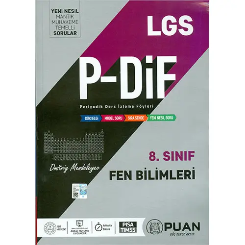 Puan 8.Sınıf LGS Fen Bilimleri Periyodik Ders İzleme Föyleri