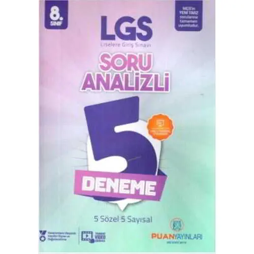 Puan 8.Sınıf LGS Soru Analizli 5 Deneme