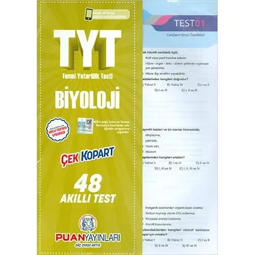 Puan TYT Biyoloji Yaprak Test