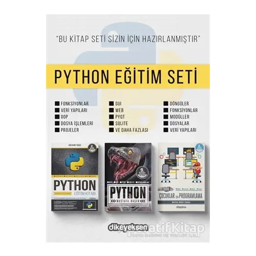 Python Eğitim Seti (3 Kitap Takım) - Mustafa Başer - Dikeyeksen Yayın Dağıtım
