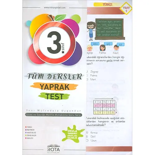 Rota 3.Sınıf Tüm Dersler Çek Kopart Yaprak Test