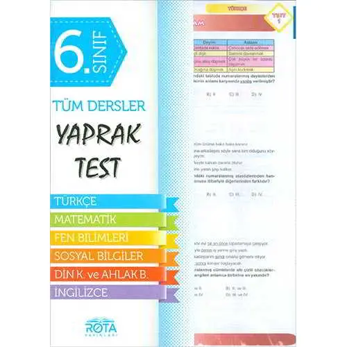 Rota 6.Sınıf Tüm Dersler Yaprak Test