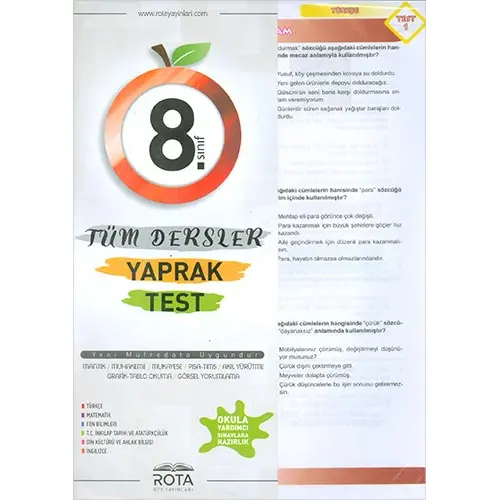 Rota 8.Sınıf Tüm Dersler Yaprak Test