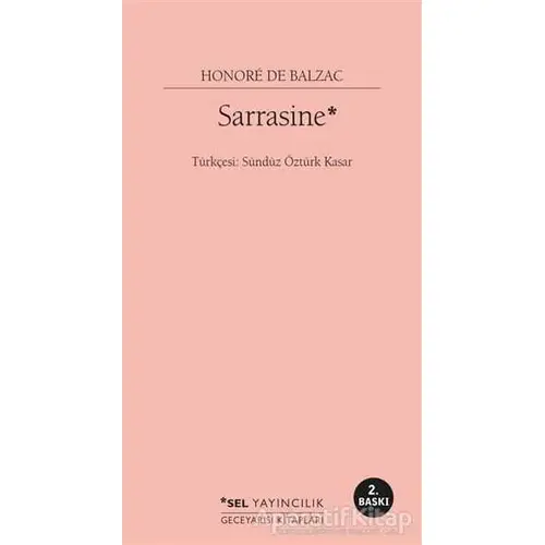 Sarrasine - Honore de Balzac - Sel Yayıncılık