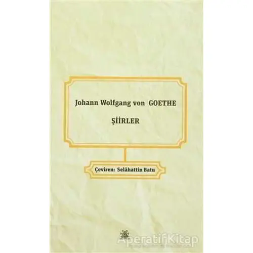 Şiirler - Johann Wolfgang von Goethe - Artshop Yayıncılık