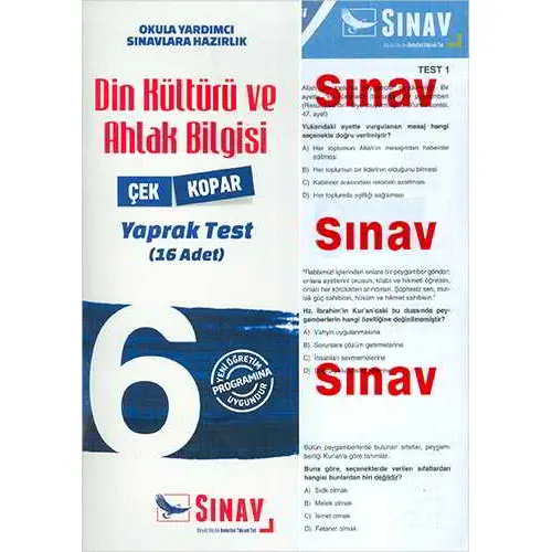 Sınav Dergisi 6.Sınıf Din Kültürü ve Ahlak Bilgisi Çek Kopar Yaprak Test