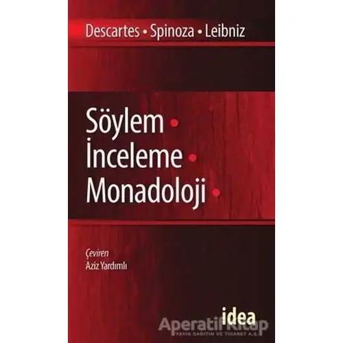 Söylem İnceleme Manadoloji - Gottfried Wilhelm Leibniz - İdea Yayınevi