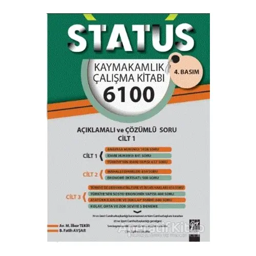 Status Kaymakamlık Çalışma Kitabı 7000 Açıklamalı ve Çözümlü Soru (3 Cilt Takım)