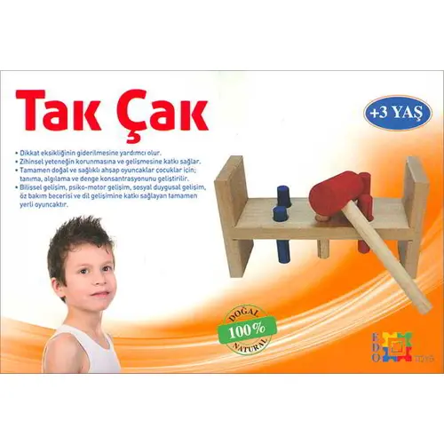 Tak Çak +3 YAŞ Doğal Boyasız Ahşap Edo Toys