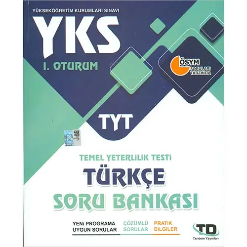 Tandem YKS TYT Türkçe Soru Bankası 1.Oturum