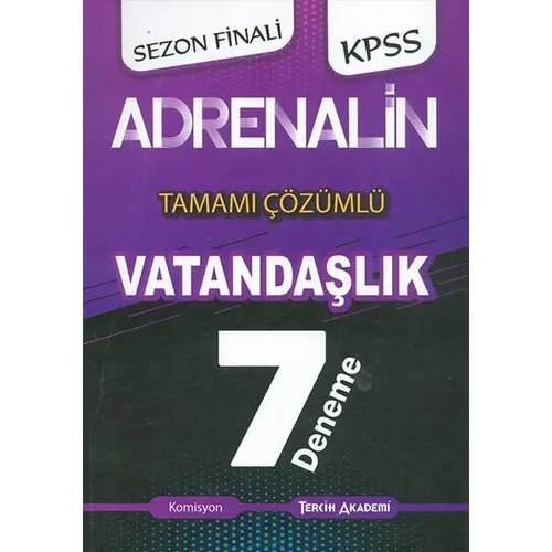 Tercih Akademi 2020 KPSS Adrenalin Sezon Finali Vatandaşlık Çözümlü 7 Deneme