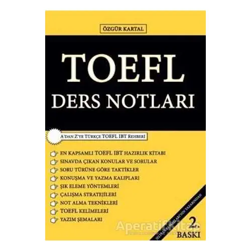 TOEFL Ders Notları - Özgür Kartal - Sokak Kitapları Yayınları