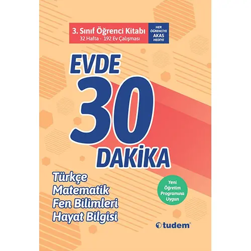 Tudem 3.Sınıf Öğrenci Kitabı Evde 30 Dakika