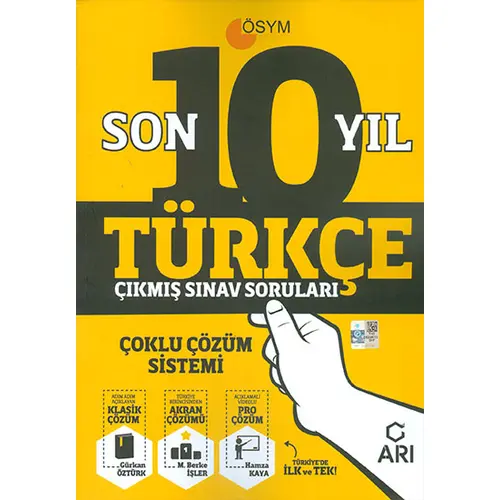 Türkçe Son 10 Yıl Çıkmış Sınav Soruları Arı Yayınları